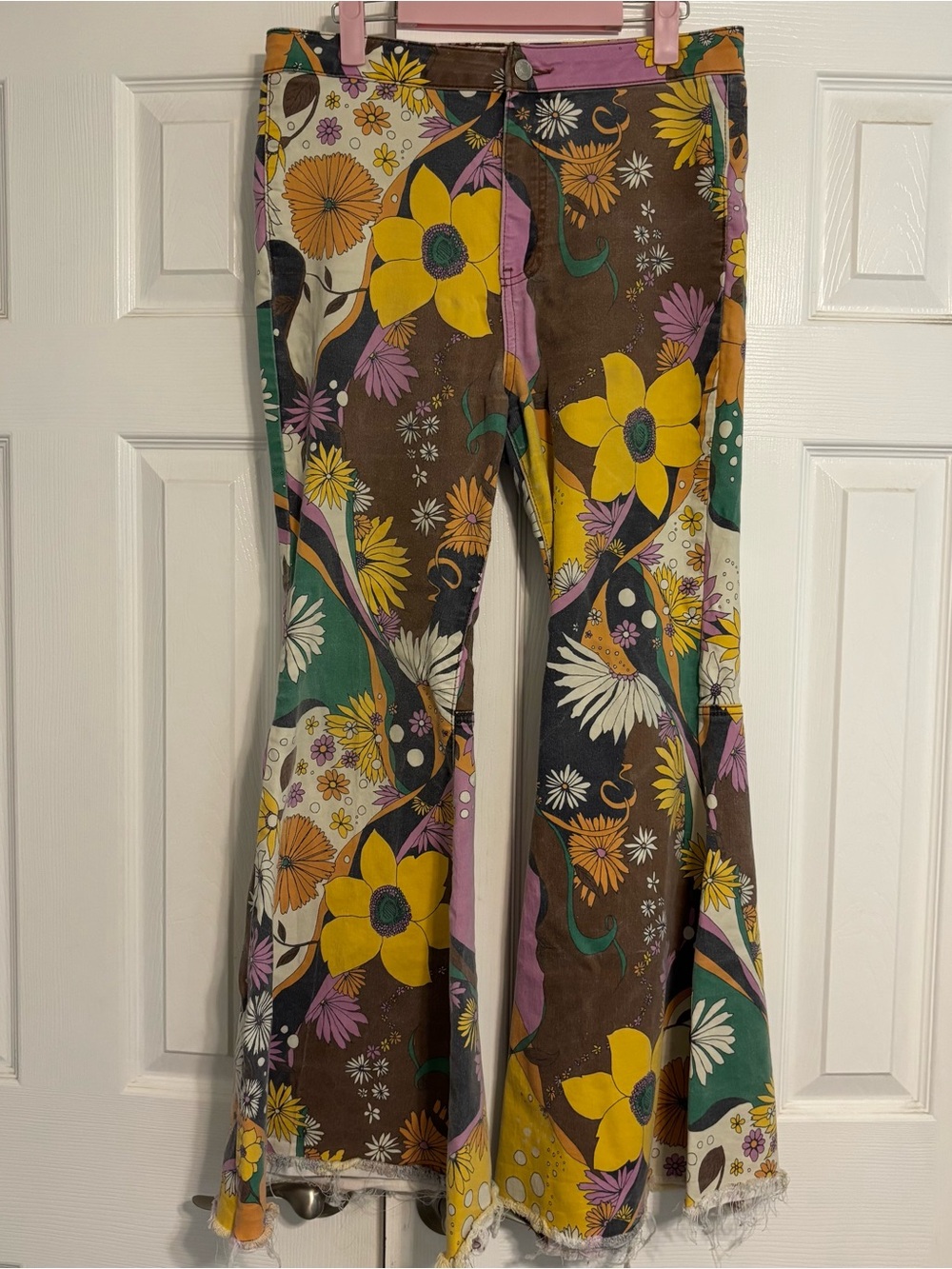 Free People RARE Flare Jeans Psychedelic Combo - Picture 3 of 6